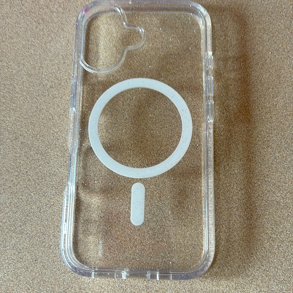 iPhone 16 Clear with glitter phone case
